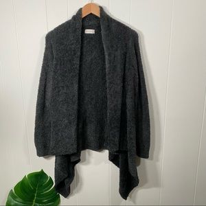 Altar'd State Charcoal Gray Open-Front Fuzzy Cardigan